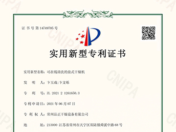 可在线清洗的盘式干燥机